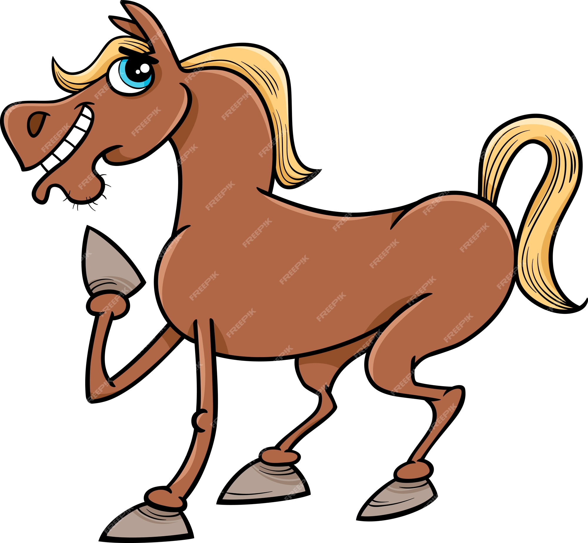 Premium Vector | Farm horse cartoon illustration