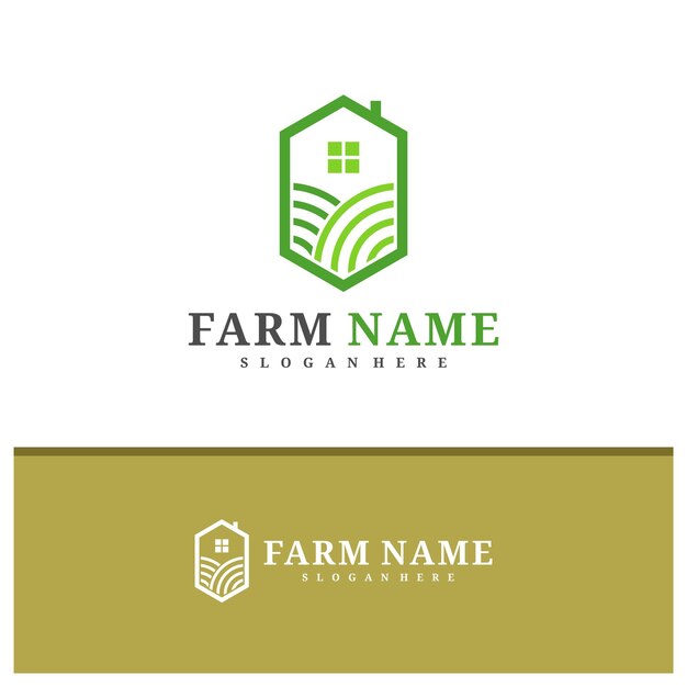 Farm House logo design vector Creative Farm logo concepts template illustration