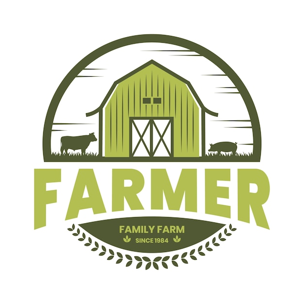 Vector farm house logo design vector vintage logo premium logo