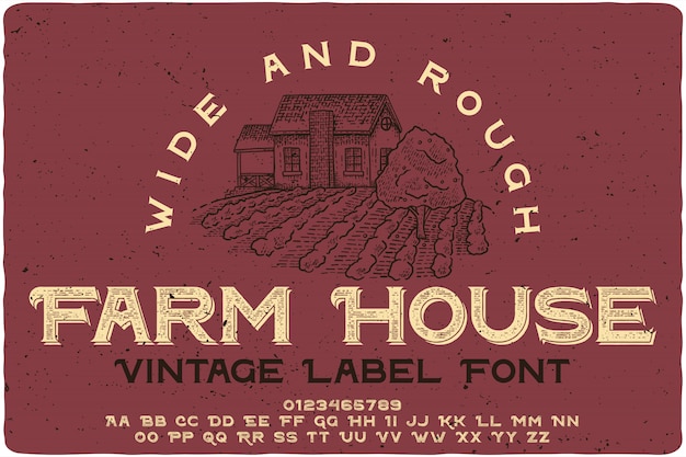 Farm house vintage label lettertype