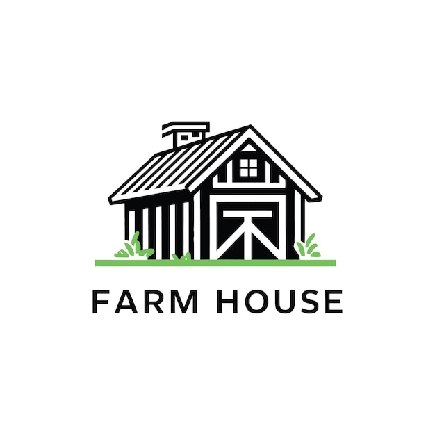 a farm house with a house on the front