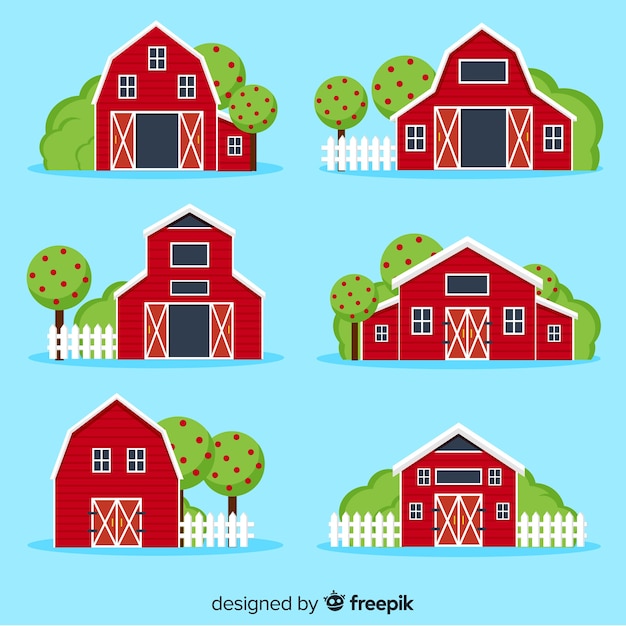 Vector farm housing collection