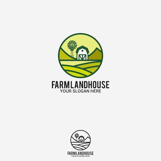 Farm land house logo