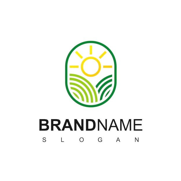 Farm land logo with line symbol