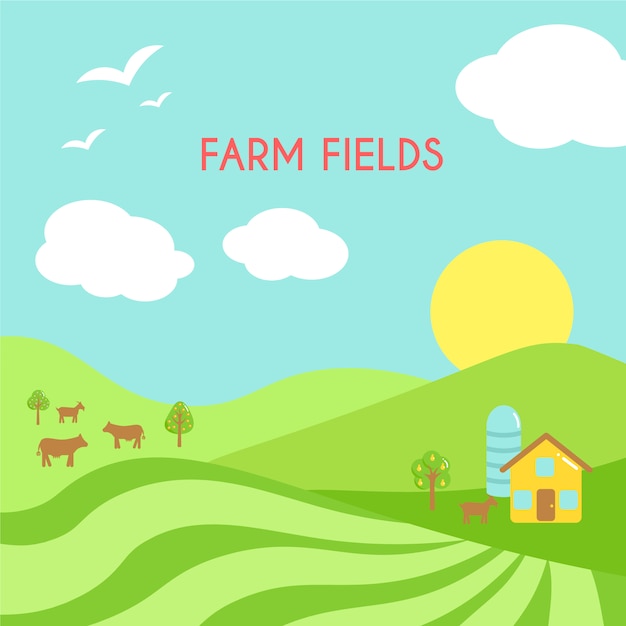 Farm landscape background