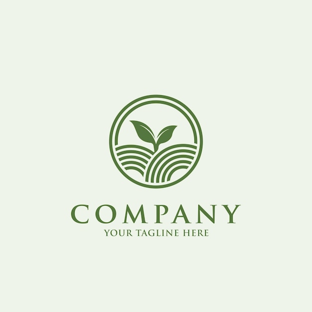 Вектор плоского дизайна логотипа листа фермы