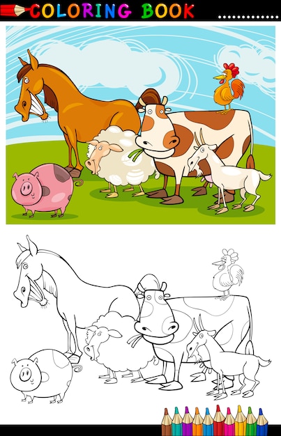 Farm and Livestock Animals for Coloring