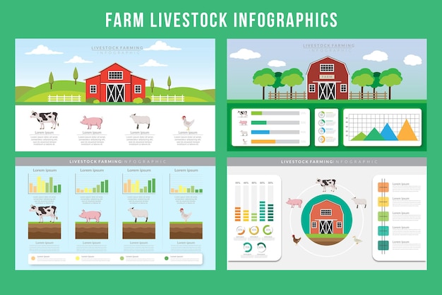 Farm livestock infographic