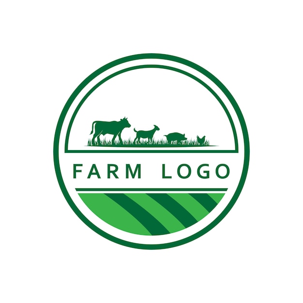 Farm logo agriculture logo vector with slogan template