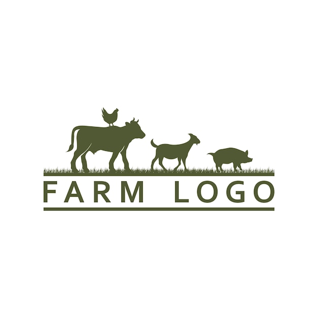 Farm logo agriculture logo vector with slogan template