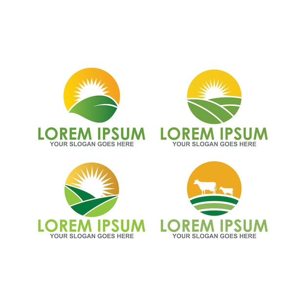 Logo dell'azienda agricola vettore del logo dell'agricoltura
