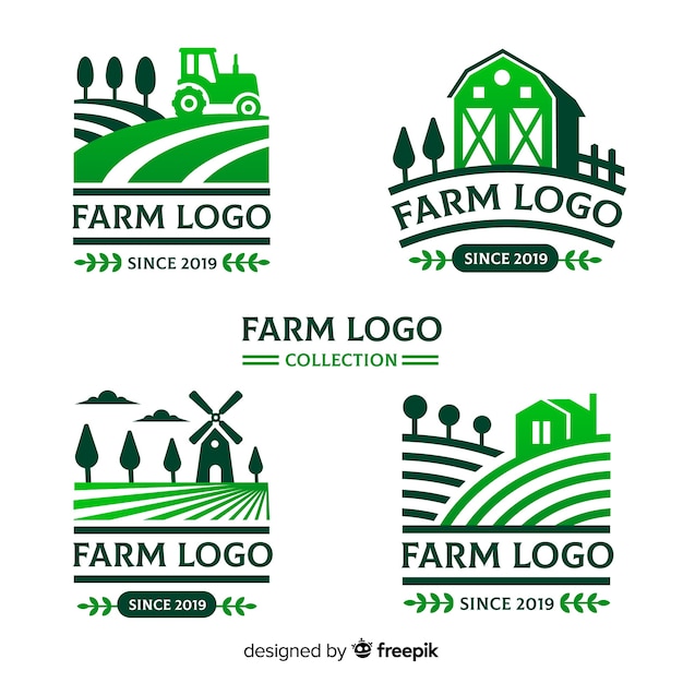 Vector farm logo collectio