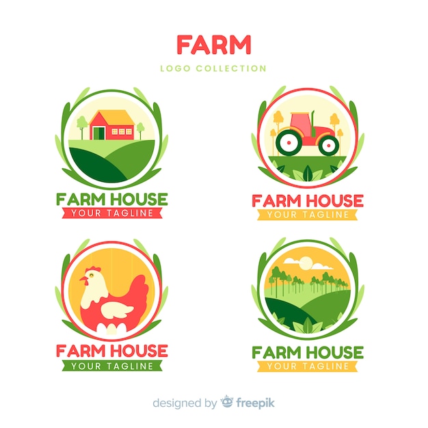 Вектор farm logo collectio