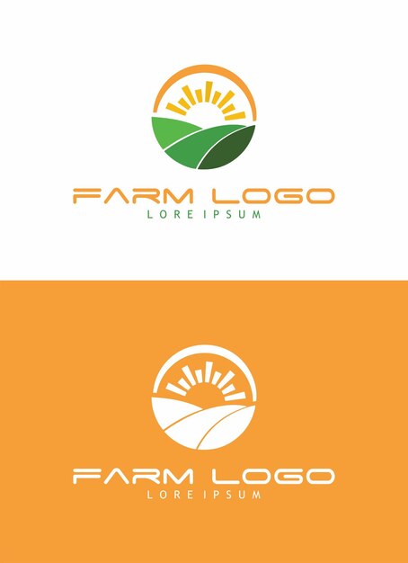 Vettore vettore del modello di progettazione del logo dell'azienda agricola