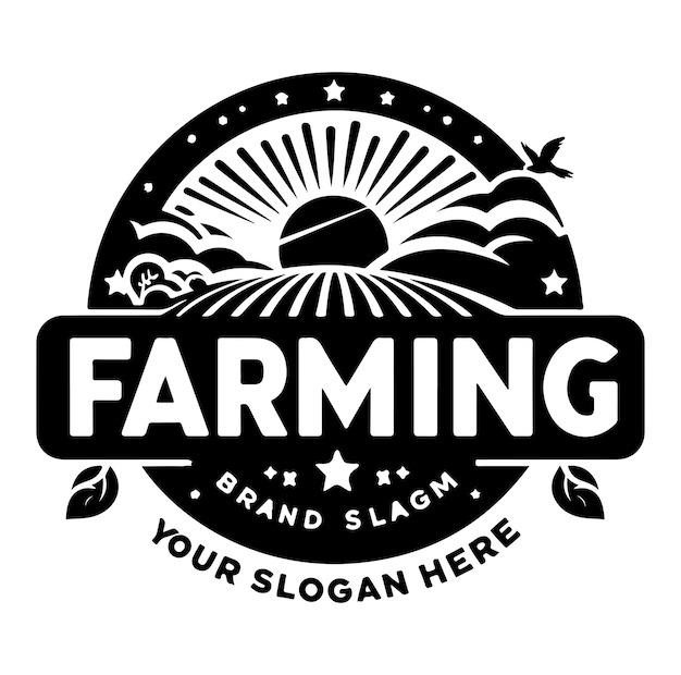 Vector farm logo silhouette vector