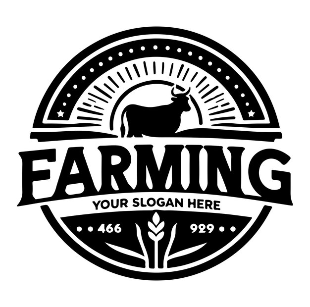 Farm logo silhouette vector