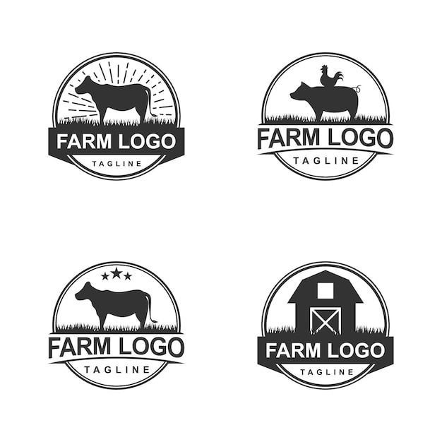 Farm logo template vector illustration