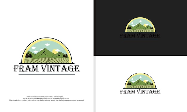 Farm logo in vintage style