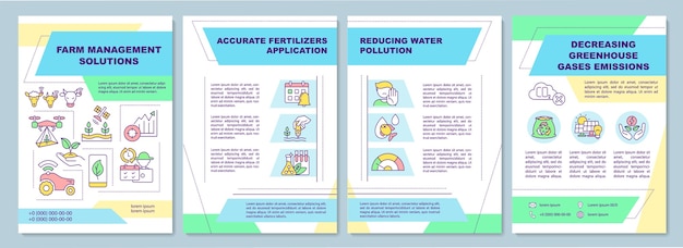 Farm management solutions brochure template. Reducing water pollution.