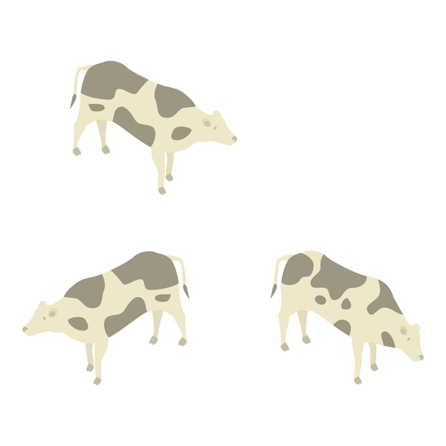 Vector farm milk cows icon isometric of farm milk cows vector icon for web design isolated on white background