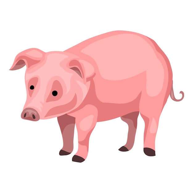 농장 돼지 아이콘 흰색 배경에 고립 된 웹 디자인을 위한 농장 돼지 벡터 아이콘의 만화