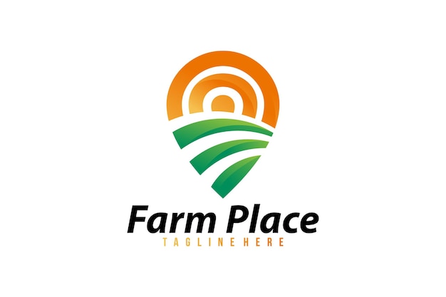 Farm point logo icon vector