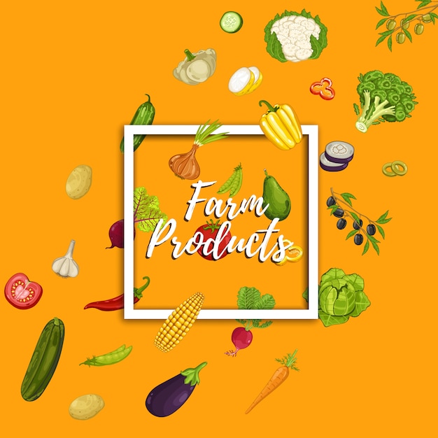 Banner di prodotto agricolo con verdure
