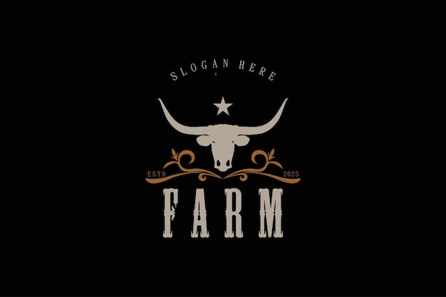 Vector farm ranch animal agriculture logo design