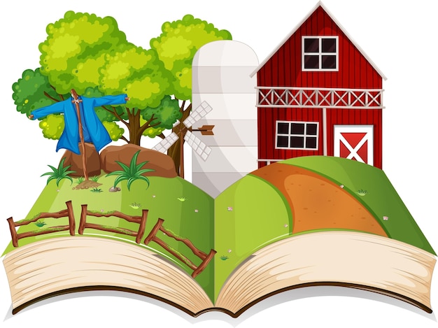 Farm scene in a book