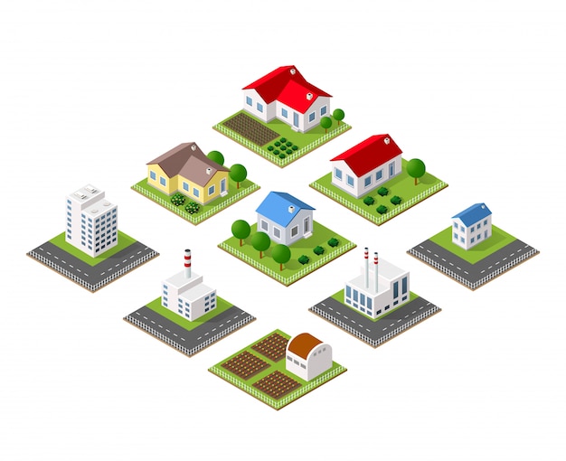 farm set of houses