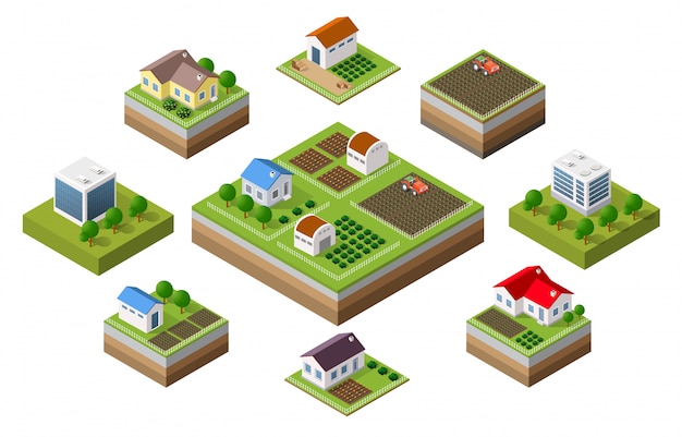Farm set of houses