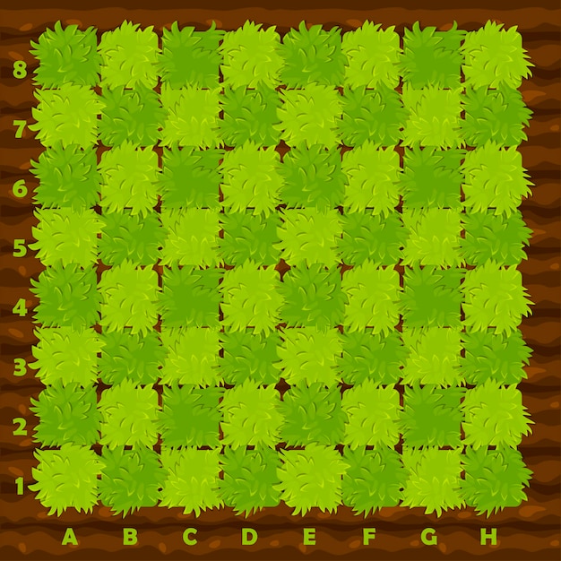 Шахматная доска в стиле фермы для пользовательского интерфейса 2d-игры