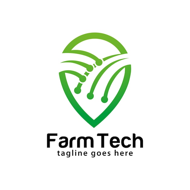 Modello di progettazione del logo farm tech