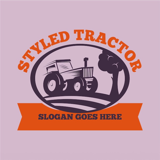 Vector farm tractor logo design template