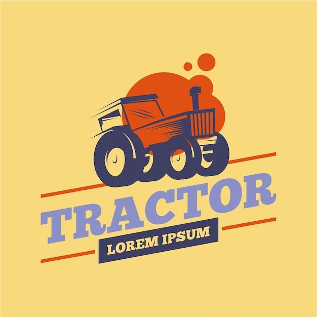 Vector farm tractor logo design template