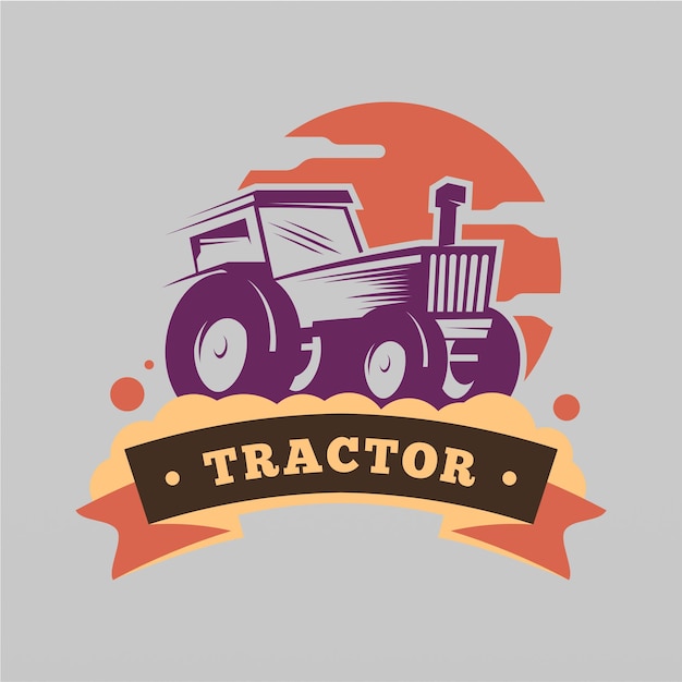 Farm tractor logo design template