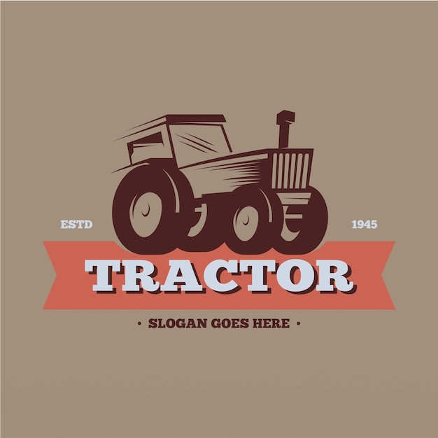 Farm tractor logo design template