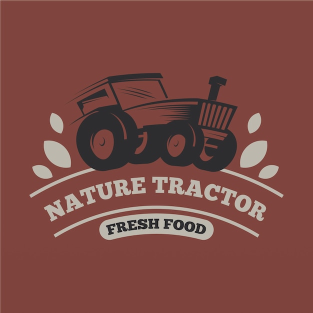 Vettore modello di progettazione del logo del trattore agricolo