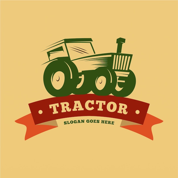 Vector farm tractor logo design template