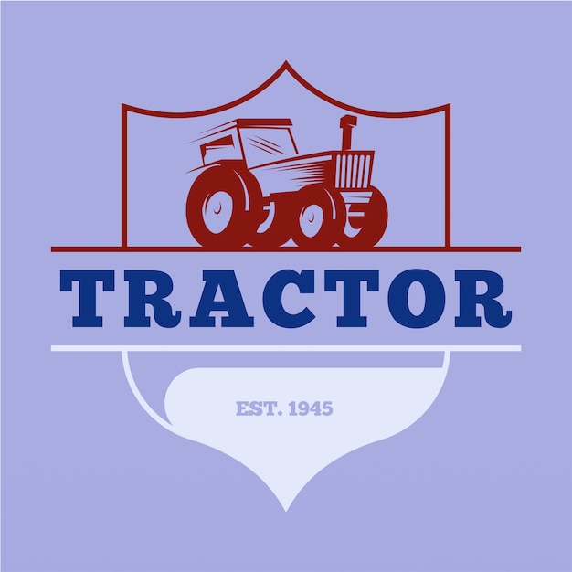 Vector farm tractor logo design template