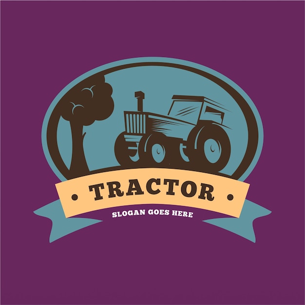 Farm tractor logo design template