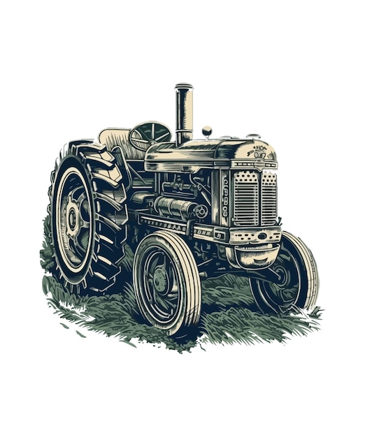 農業用トラクターの昇華クリップアート