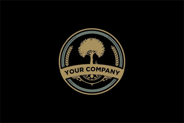 FARM TREE LOGO VINTAGE STYLE CONCEPT