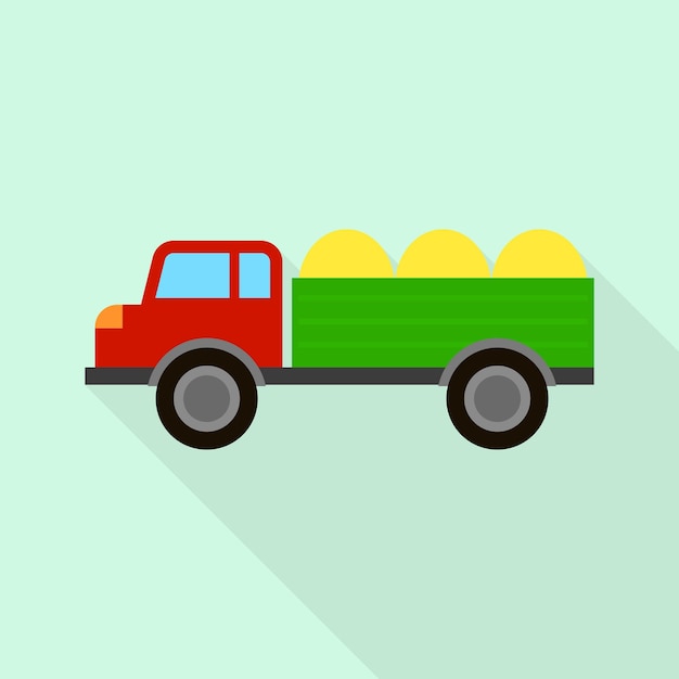 Vettore icona del camion agricolo illustrazione piatta dell'icona vettoriale del camion agricolo per il web design