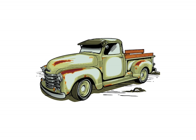 farm truck retro style illustration