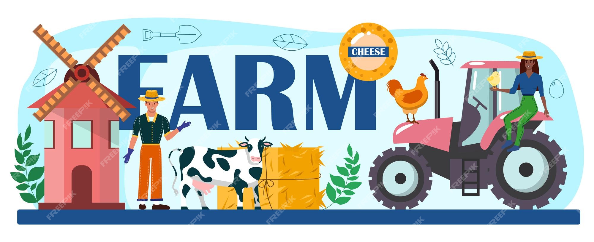 Premium Vector | Farm typographic header. farm worker growing plants and feeding animals. agriculture and animal husbandry business. summer countryside landscape. flat vector illustration Premium Vector | Farm typographic header. farm worker growing plants and feeding animals. agriculture and animal husbandry business. summer countryside landscape. flat vector illustration