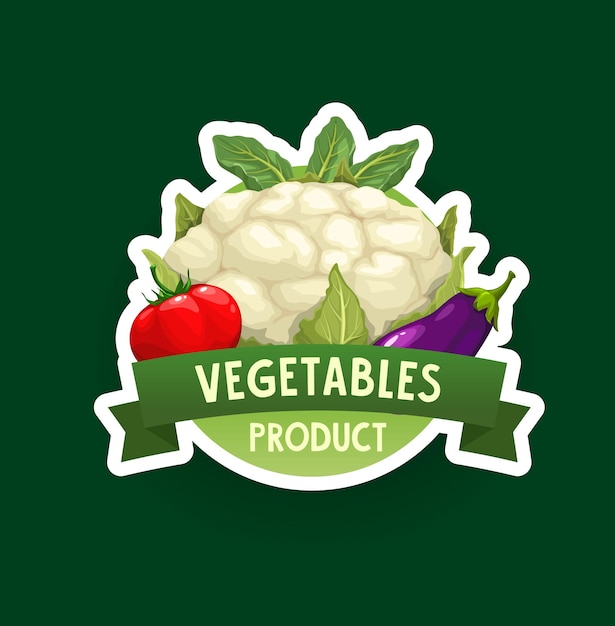 Vector farm vegetable market veggies sticker or icon