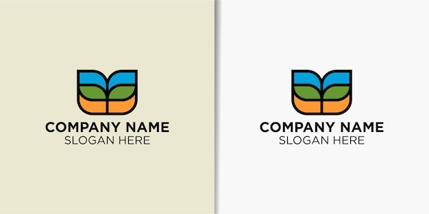 farm vintage logo design vector, landscape logo template