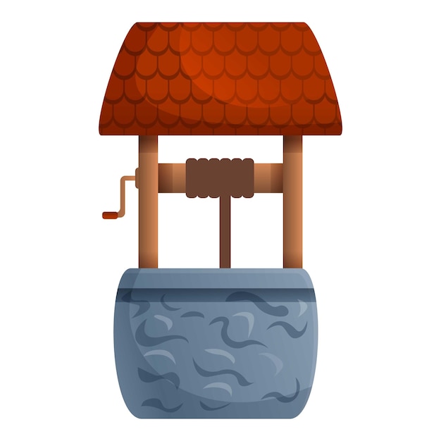 Farm water well icon Cartoon of farm water well vector icon for web design isolated on white background