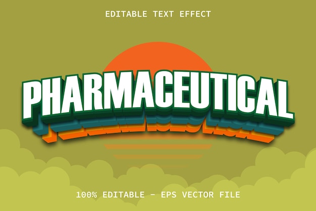 Farmaceutisch met bewerkbaar teksteffect in moderne stijl